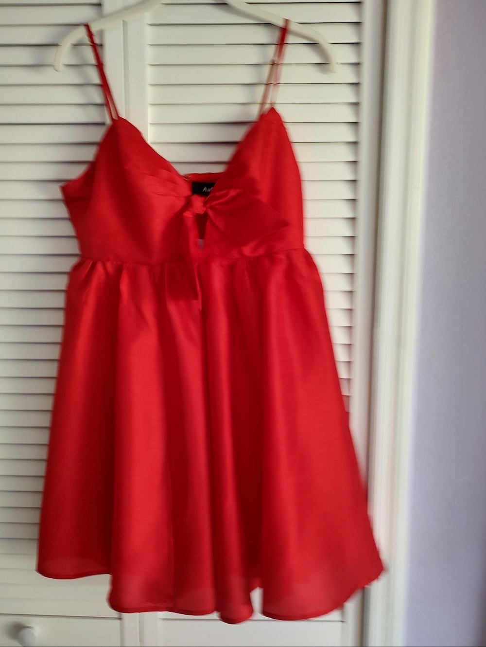 Aakaa Vivid Red Front Bow Dress